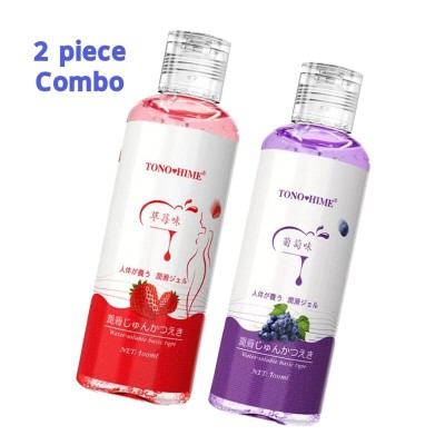 TONO HIME Strawberry, Grape – 2 Flavor Combo Water-Based Personal Lubricant Gel